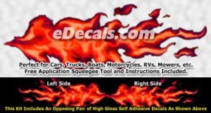 FLM871 Red Realistic Flame Graphic Decal
