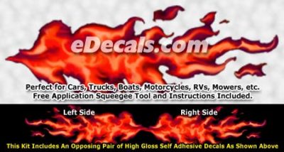 FLM871 Red Realistic Flame Graphic Decal