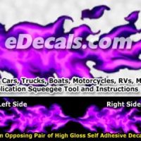  FLM872 Purple Realistic Flame Graphic Decal