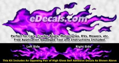 FLM872 Purple Realistic Flame Graphic Decal