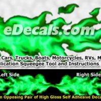  FLM874 Green Realistic Flame Graphic Decal