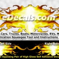  FLM875 Yellow Realistic Flame Graphic Decal