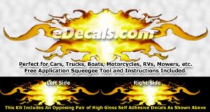 FLM875 Yellow Realistic Flame Graphic Decal