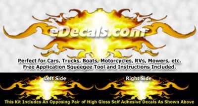 FLM875 Yellow Realistic Flame Graphic Decal