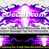  FLM877 Purple Realistic Flame Graphic Decal