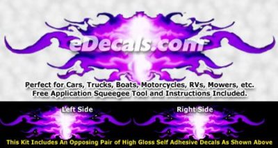 FLM877 Purple Realistic Flame Graphic Decal