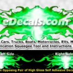 FLM879 Green Realistic Flame Graphic Decal