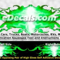  FLM879 Green Realistic Flame Graphic Decal