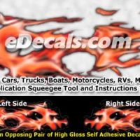  FLM881 Red Realistic Flame Graphic Decal