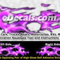  FLM882 Purple Realistic Flame Graphic Decal