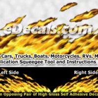  FLM885 Yellow Realistic Flame Graphic Decal