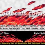 FLM886 Red Realistic Flame Graphic Decal