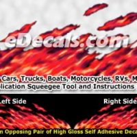  FLM886 Red Realistic Flame Graphic Decal