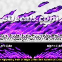  FLM887 Purple Realistic Flame Graphic Decal