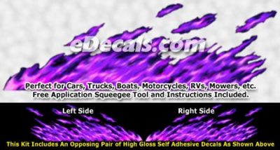 FLM887 Purple Realistic Flame Graphic Decal