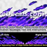  FLM888 Blue Realistic Flame Graphic Decal