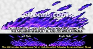 FLM888 Blue Realistic Flame Graphic Decal
