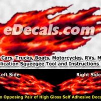  FLM891 Red Realistic Flame Graphic Decal