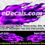 FLM892 Purple Realistic Flame Graphic Decal