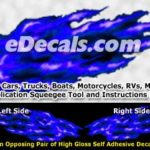 FLM893 Blue Realistic Flame Graphic Decal