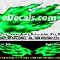  FLM894 Green Realistic Flame Graphic Decal