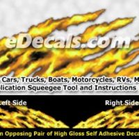  FLM895 Yellow Realistic Flame Graphic Decal