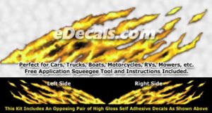 FLM895 Yellow Realistic Flame Graphic Decal