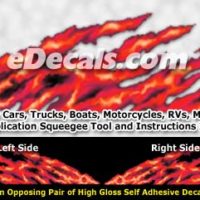 FLM896 Red Realistic Flame Graphic Decal