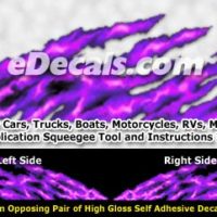  FLM897 Purple Realistic Flame Graphic Decal