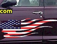  FLM901 USA Striped Flame Decal
