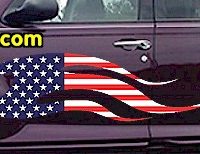 FLM902 USA Striped Flame Decal