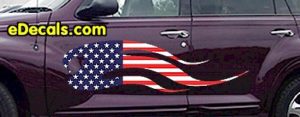 FLM902 USA Striped Flame Decal