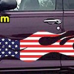 FLM903 USA Striped Flame Decal