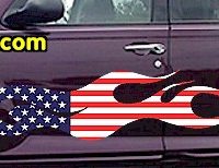  FLM903 USA Striped Flame Decal