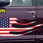 FLM904 USA Striped Flame Decal