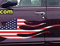 FLM904 USA Striped Flame Decal