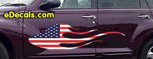 FLM904 USA Striped Flame Decal