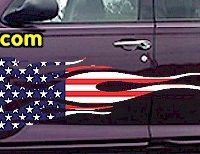 FLM905 USA Striped Flame Decal