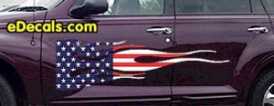 FLM905 USA Striped Flame Decal