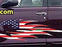  FLM906 USA Striped Flame Decal