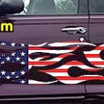 FLM907 USA Striped Flame Decal