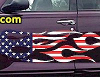  FLM907 USA Striped Flame Decal