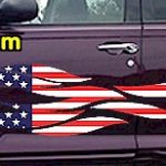 FLM908 USA Striped Flame Decal