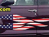  FLM908 USA Striped Flame Decal