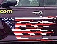  FLM912 USA Striped Flame Decal