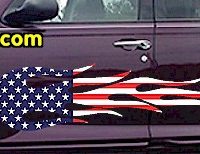  FLM913 USA Striped Flame Decal