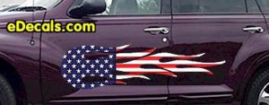 FLM913 USA Striped Flame Decal