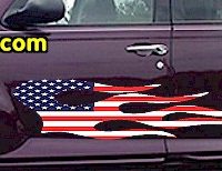 FLM915 USA Striped Flame Decal