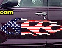 FLM916 USA Striped Flame Decal