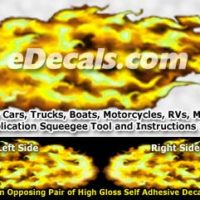  FLM920 Yellow Realistic Flame Graphic Decal